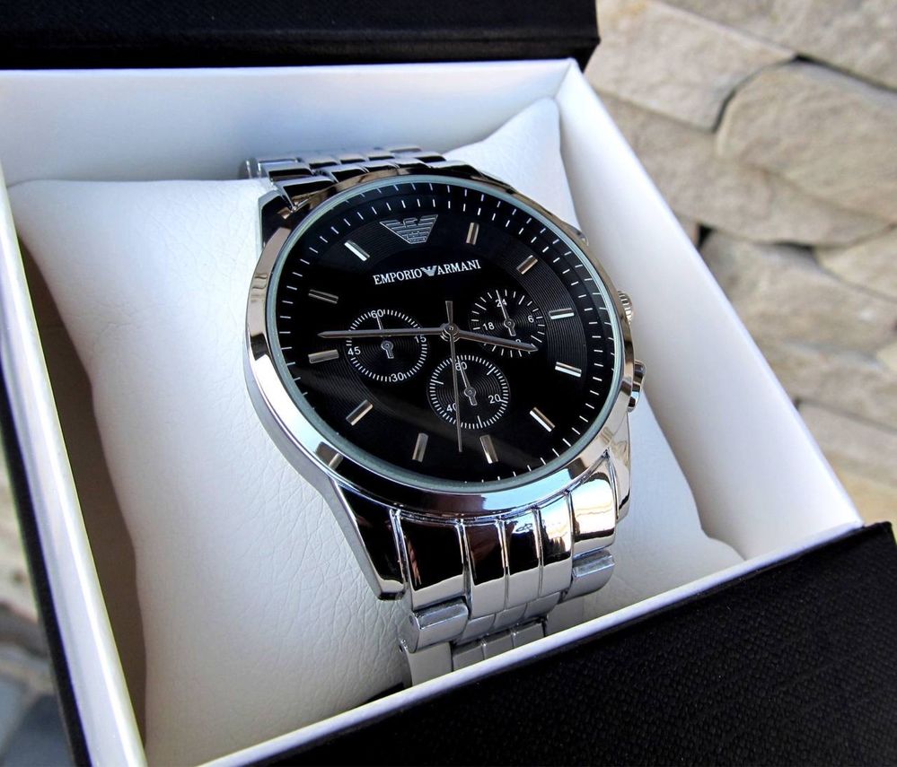 Срібний годинник Emporio Armani | Армані