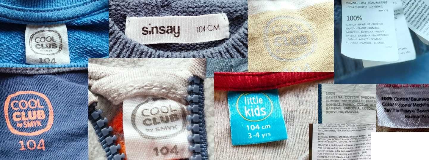 Ubranka dla chłopca bluza sweter polar r. 104 Cool Club Smyk 6szt.