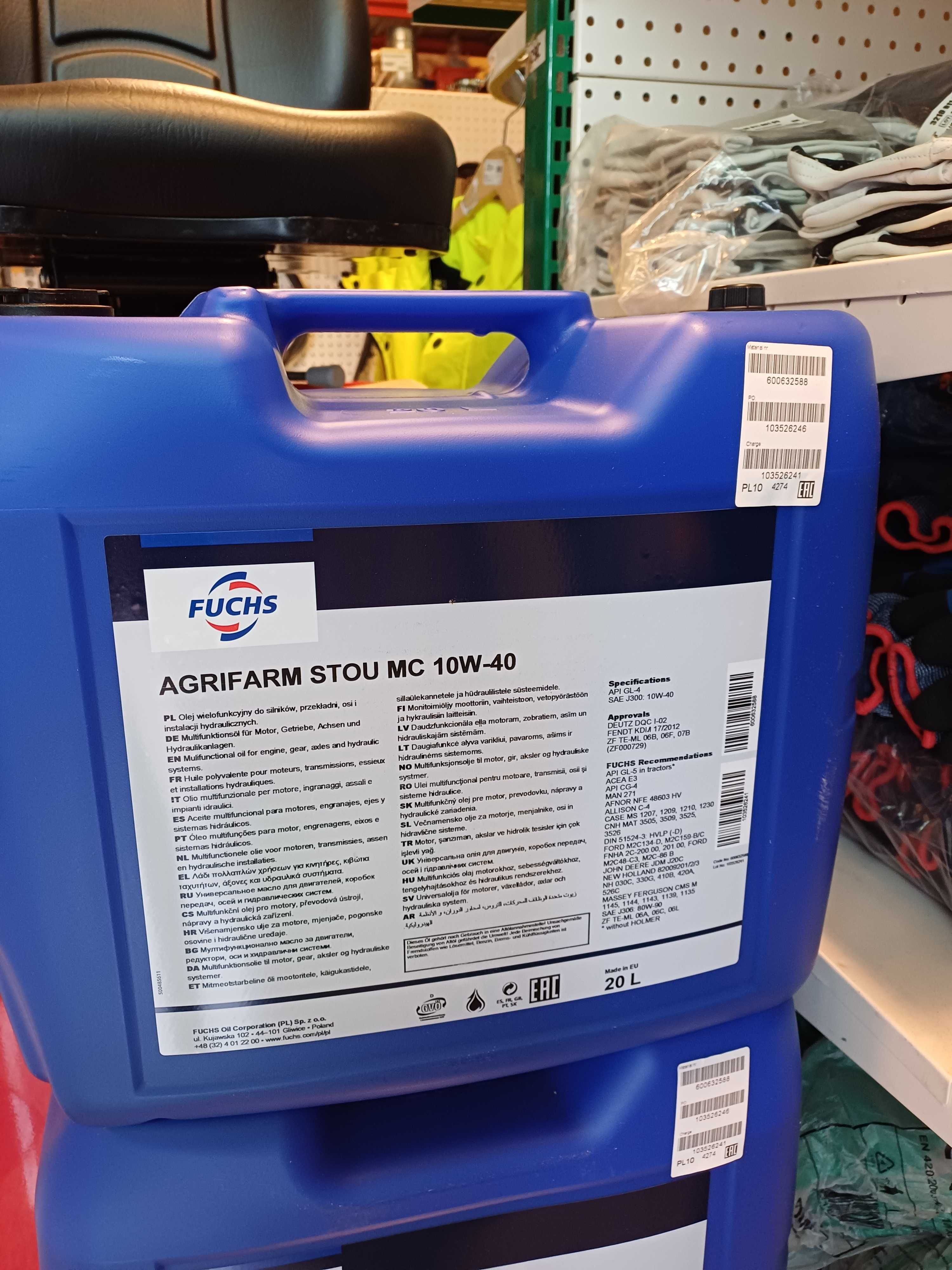 Olej Agrifarm Stou 10W40 MC, 20 litrów FUCHS