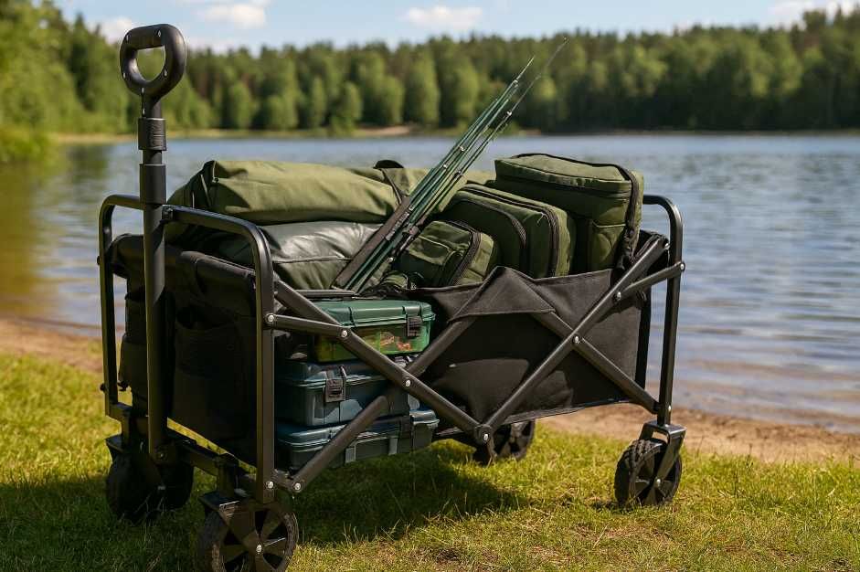 2w1 XXL 100kg Wózek Turystyczny Wędkarski Plażowy Transportowy +GRATIS