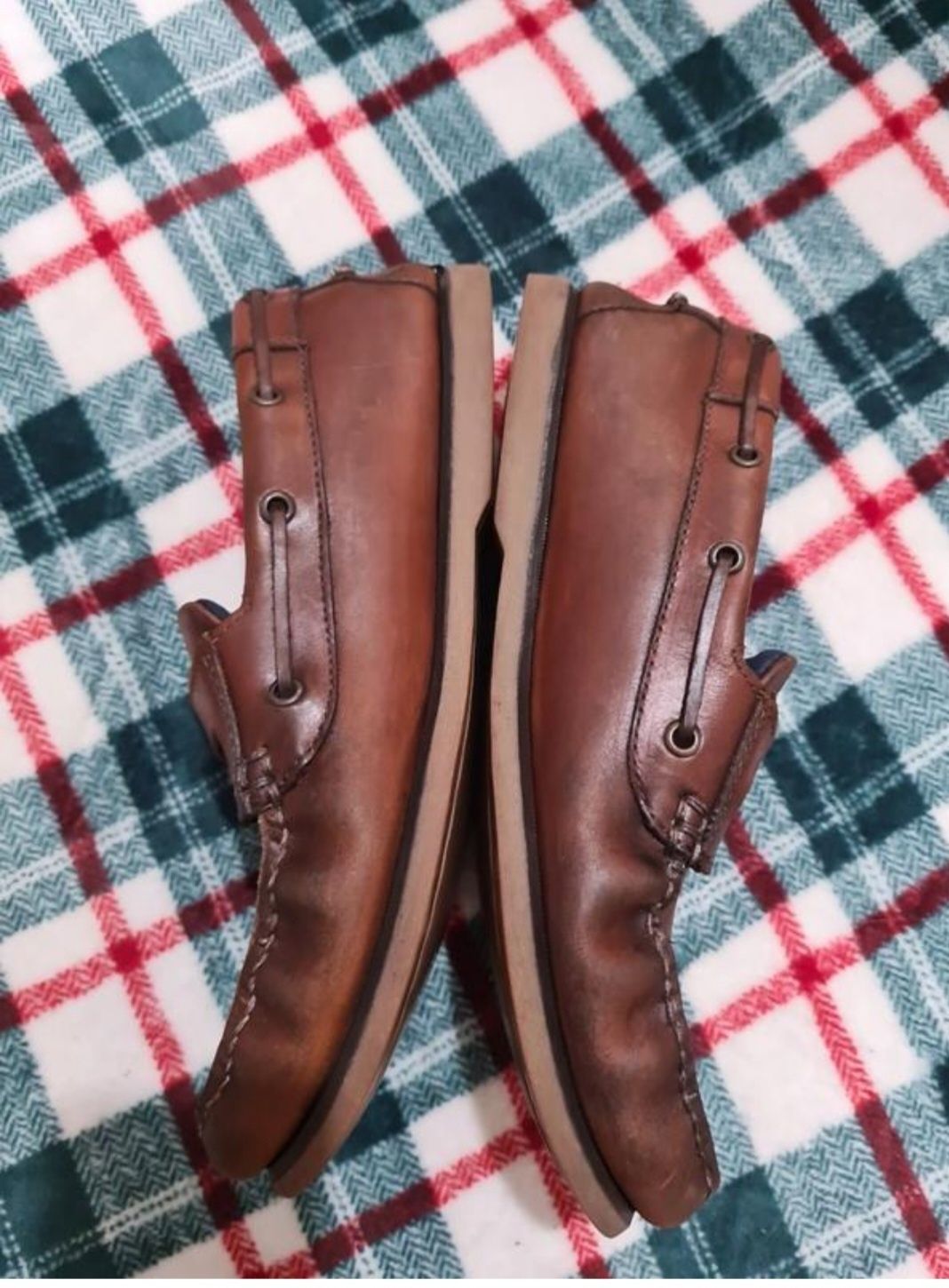 Чоловічі шкіряні туфлі мокасини топсайдери Marks&spencer blue harbor