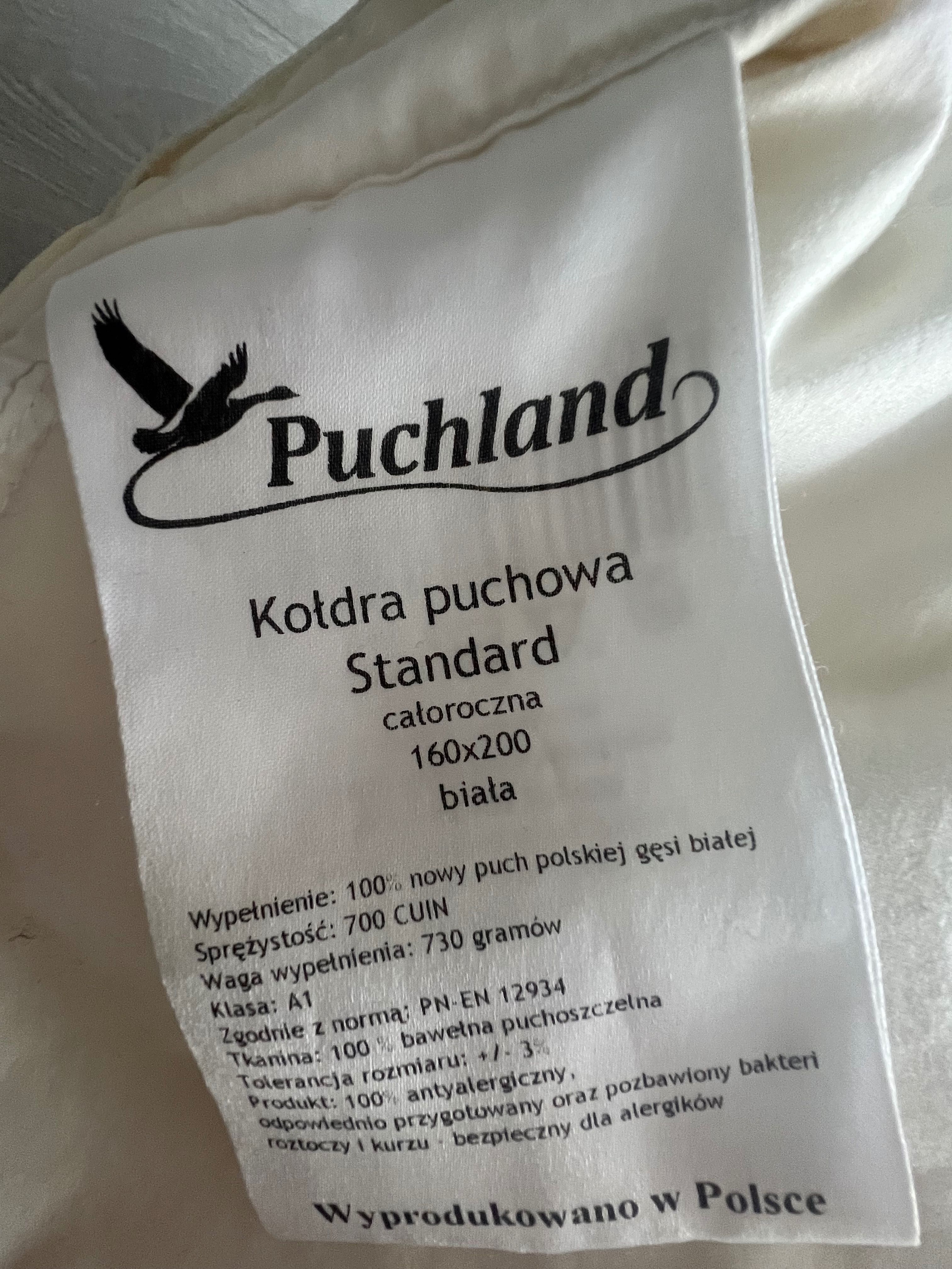 Puchland kołdra puchowa 100% puch gęsi  całoroczna 160x200 cm biała