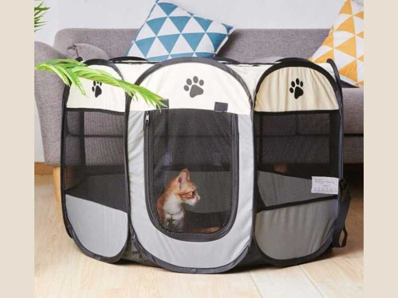 Składany Kojec dla Psów i Kotów – Praktyczna Klatka dla Zwierząt HIT!