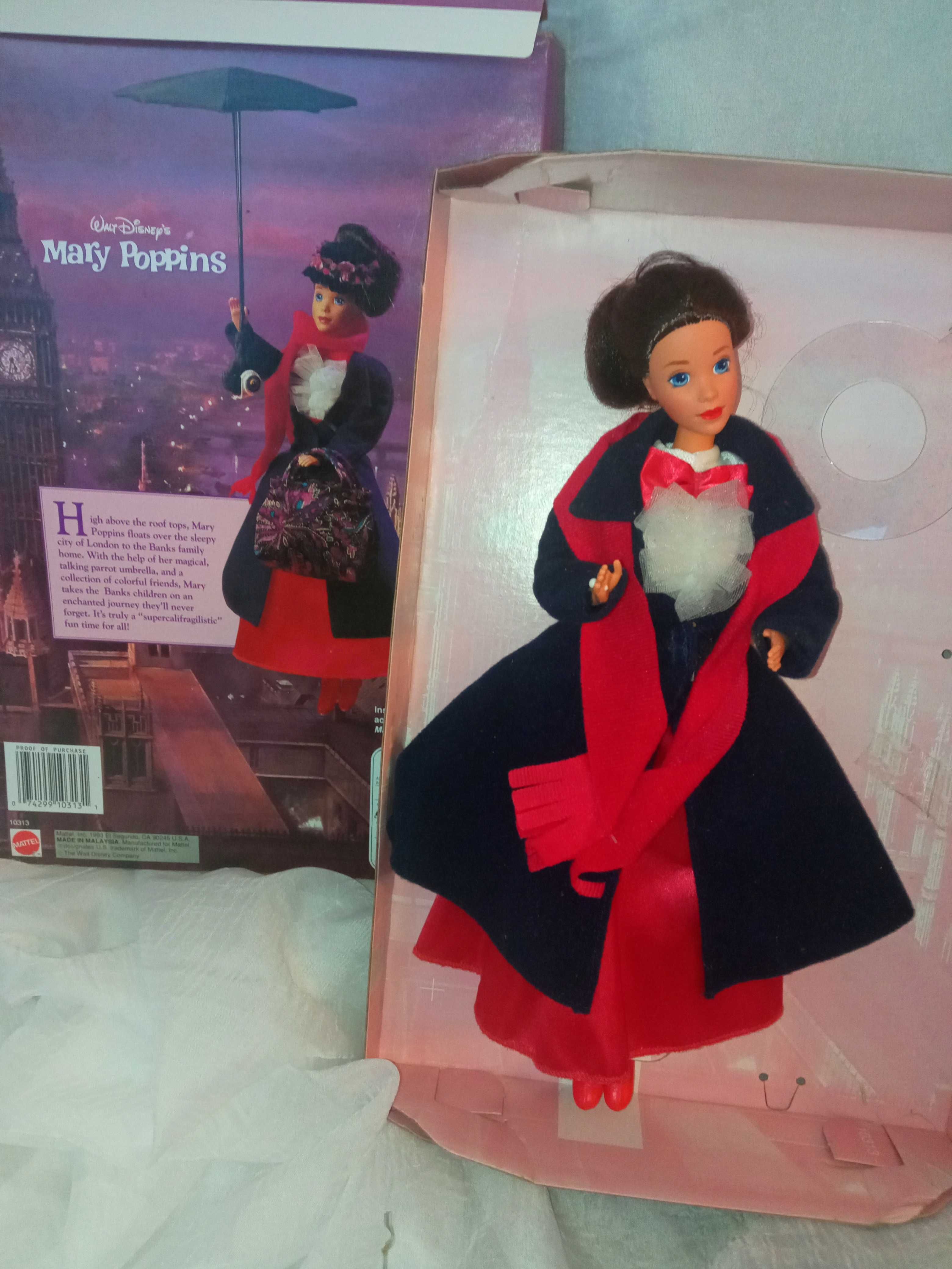 Mary Poppins Walt Disney Mattel lalka Barbie w pudełku 1993 z kolekcji