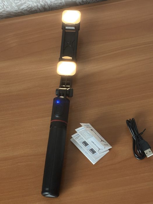 Штатив-тринога-трипод-монопод з LED для телефону зйомки insta tik tok