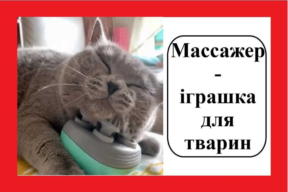 Електричний масажер для тварин (USB, 4 головки, для котів і собак)