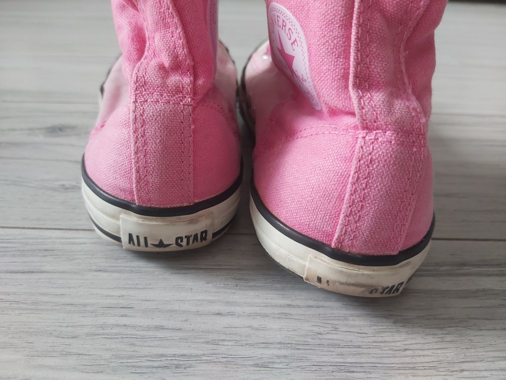 Trampki converse różowe długie za kostkę 37 na rzepy oryginalne