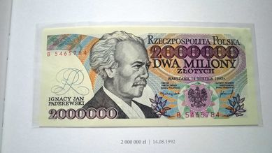 Banknot PRL 2.000000 zł 1992 B st.1 UNC