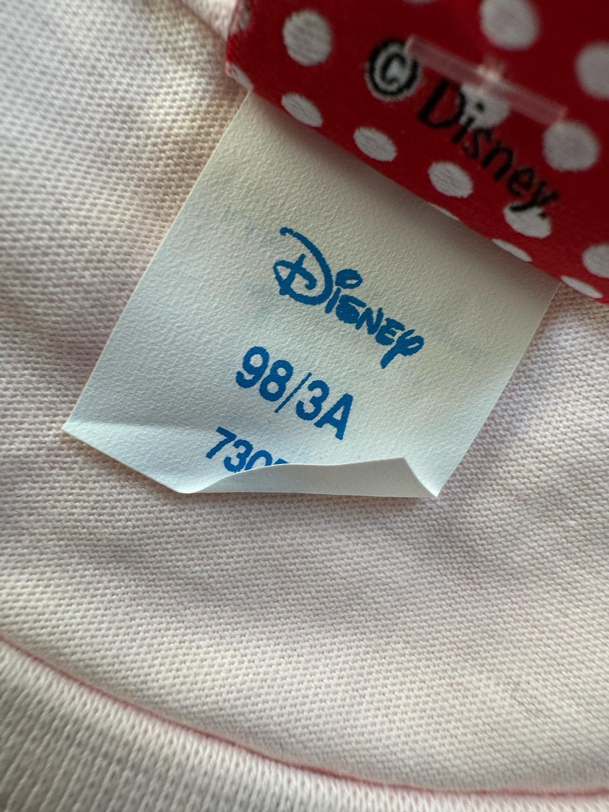 Nowa dziecięca bluzka na krótki rękaw MINNIE MOUSE różowa kremowa 98