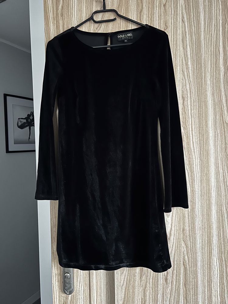 Mohito czarna welurowa sukienka XS 34