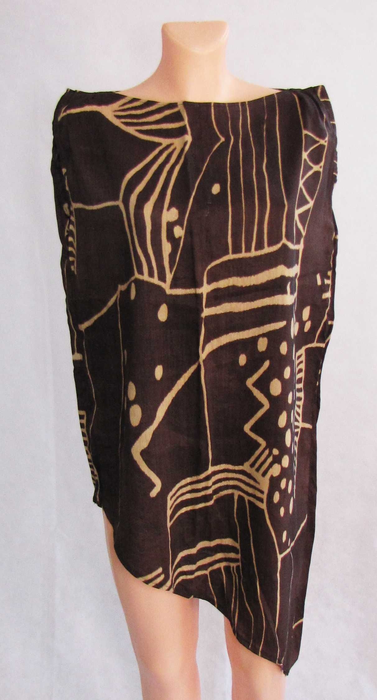 Asymetryczna tunika len oversize L