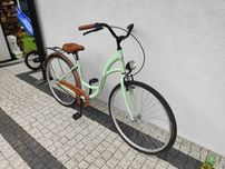 Rower miejski goetze miętowy brązowy damski 28"
