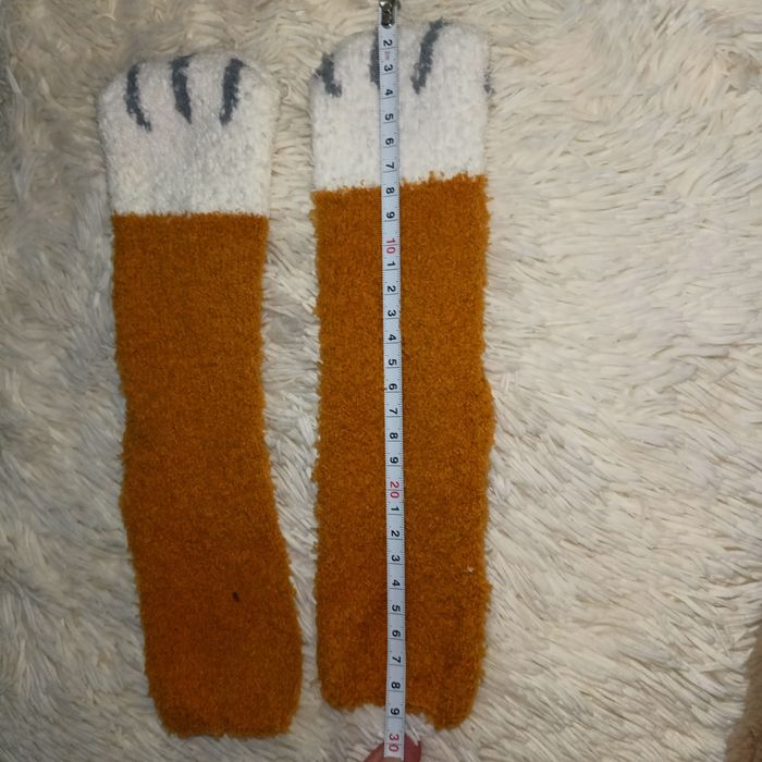 Теплые плюшевые женские носки кошачьи лапки