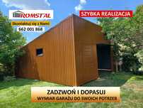 Garaż Blaszany 7x7 Drewnopodobny/ Wiata - |GARAŻE BLASZANE| - ROMSTAL*