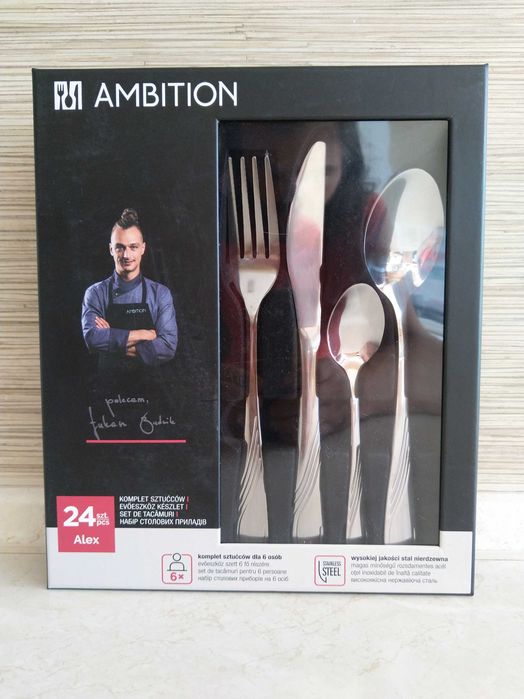 Zestaw Sztućce ALEX Komplet 24 Elementy Zastawa POCZTEX