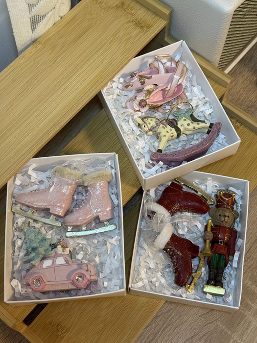 Набір іграшок на ялинку подарунковий бокс дикі голуби таємний санта