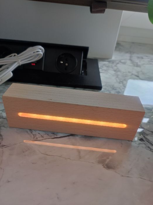 Lampka LED USB drewniany klocek nowa