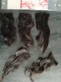 Naturalne włosy clip in 40 cm 120 g b. ciemny brąz