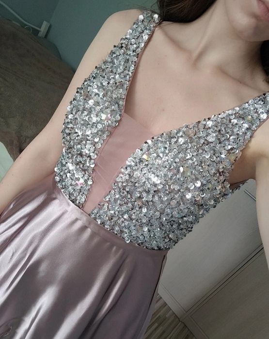 Długa sukienka maxi wieczorowa balowa diamenciki