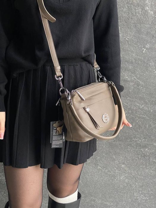 Сумка шкіряна 
Polina&Eiterou 
Бордо, чорний, бежевий