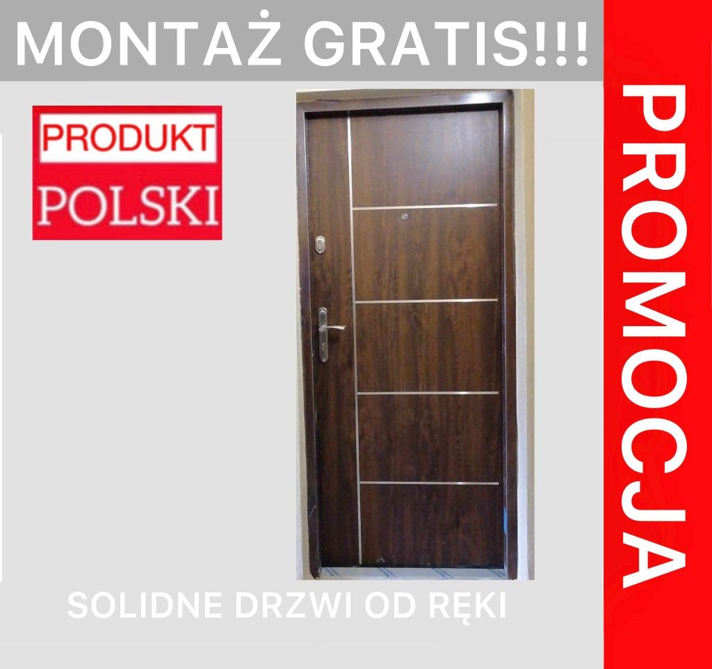 Drzwi zewnętrzne z montażem