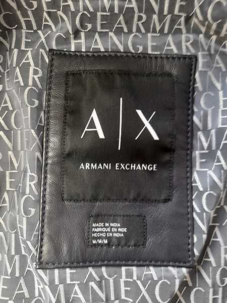 Armani Exchange Regular Fit Lamb Kurtka skórzana męska M