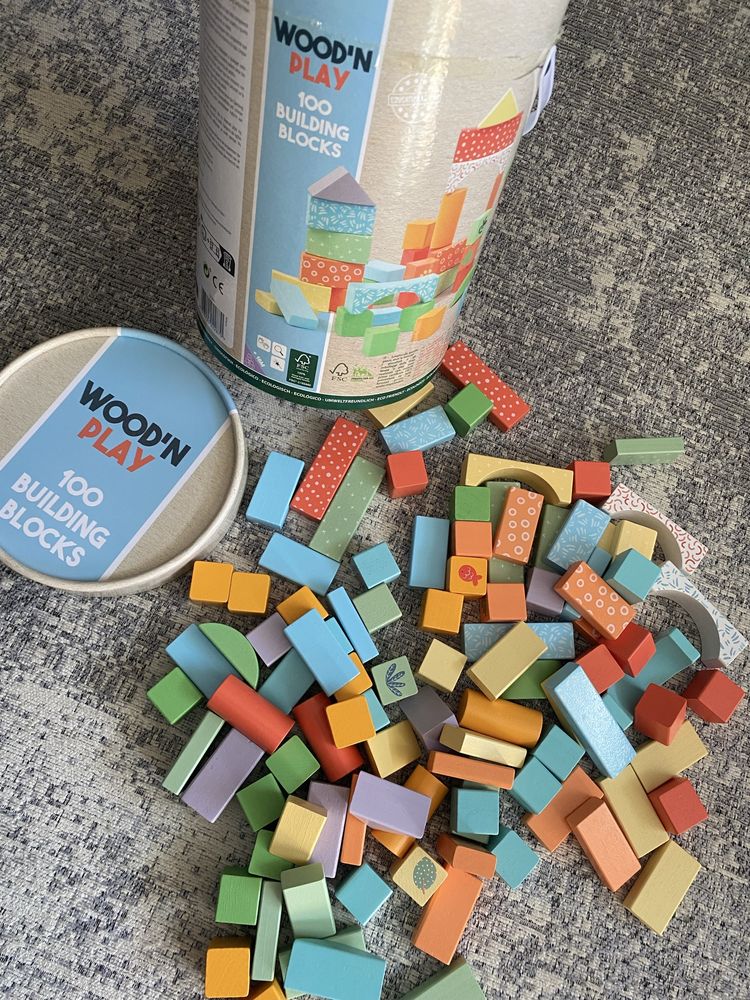 Construção Wood’N Play 100 Building Blocks