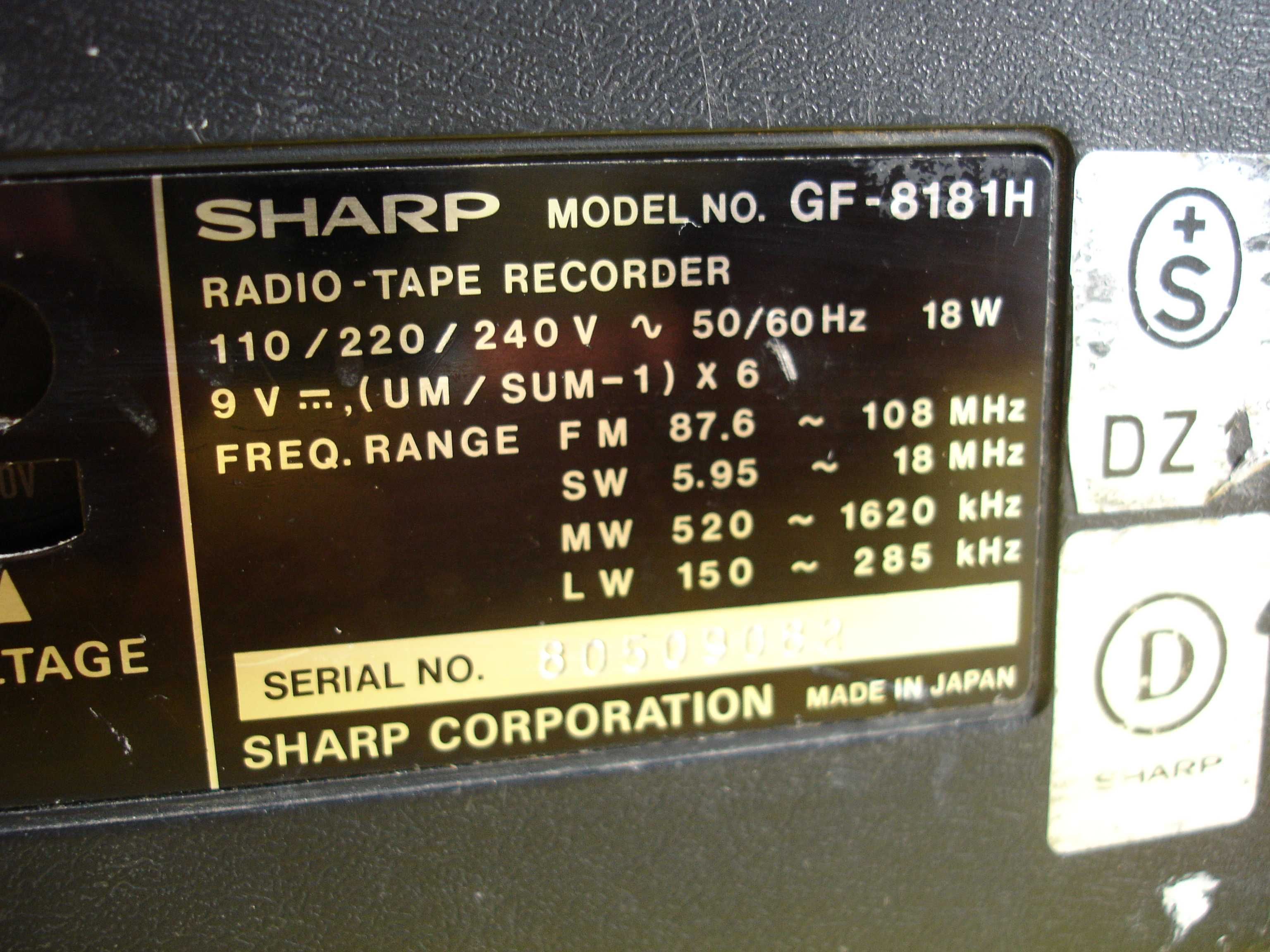Radiomagnetofon SHARP GF-8181