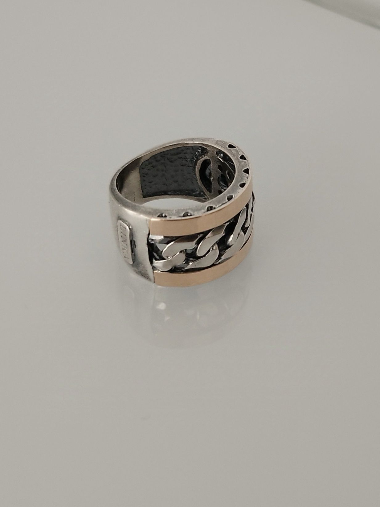 Anel prata 925 e ouro 9kt