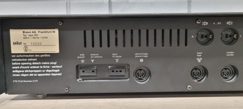 Amplituner BRAUN Regie 350. Hi-fi stereo. Vintage