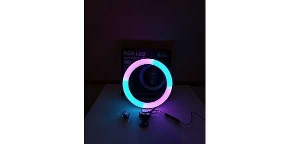 Кольцевая лампа LED RGB MJ26 33 см для селфи 15 цветов HR