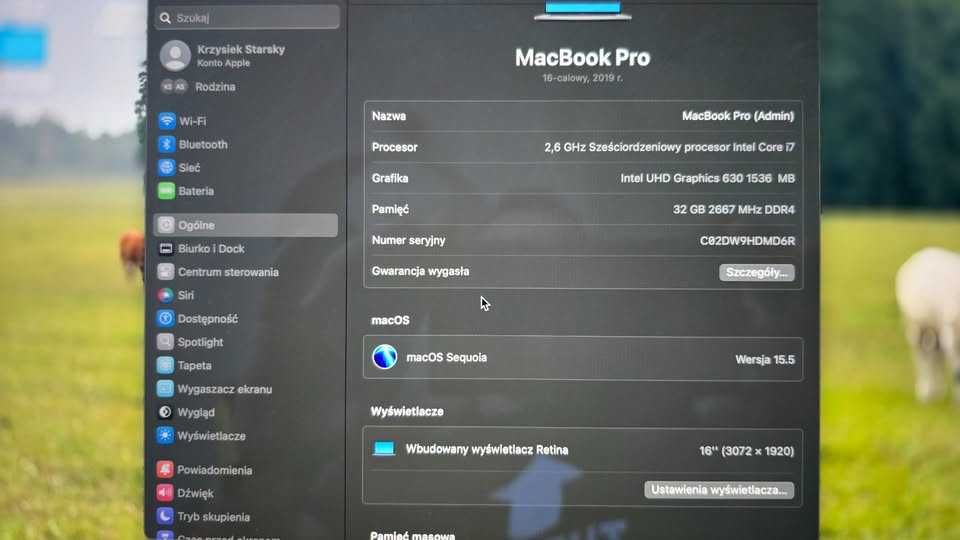 Mac Book PRO 2019 15,6 - stan bardzo dobry
