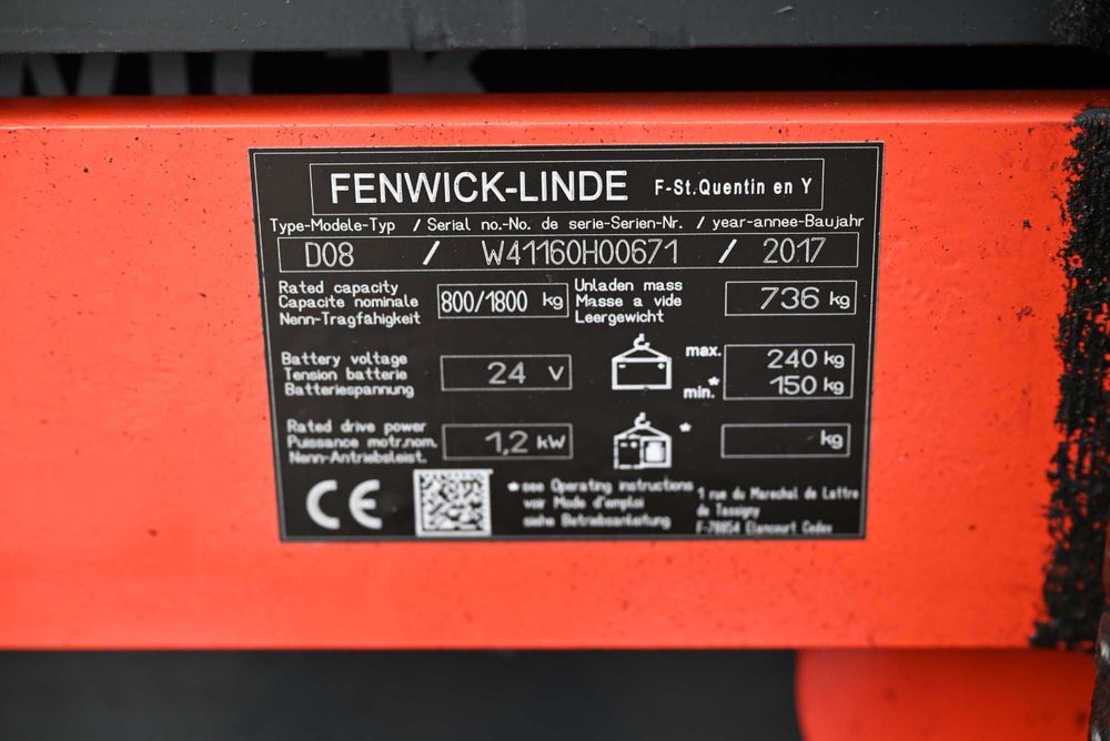 Paleciak elektryczny Linde D08 2017rok Wstępne podnoszenie FHP 396