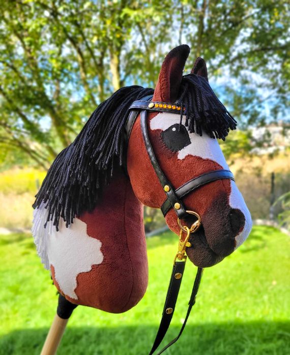 Konik Hobby Horse A4 ręcznie szyty z minky, zestaw z ogłowiem #22