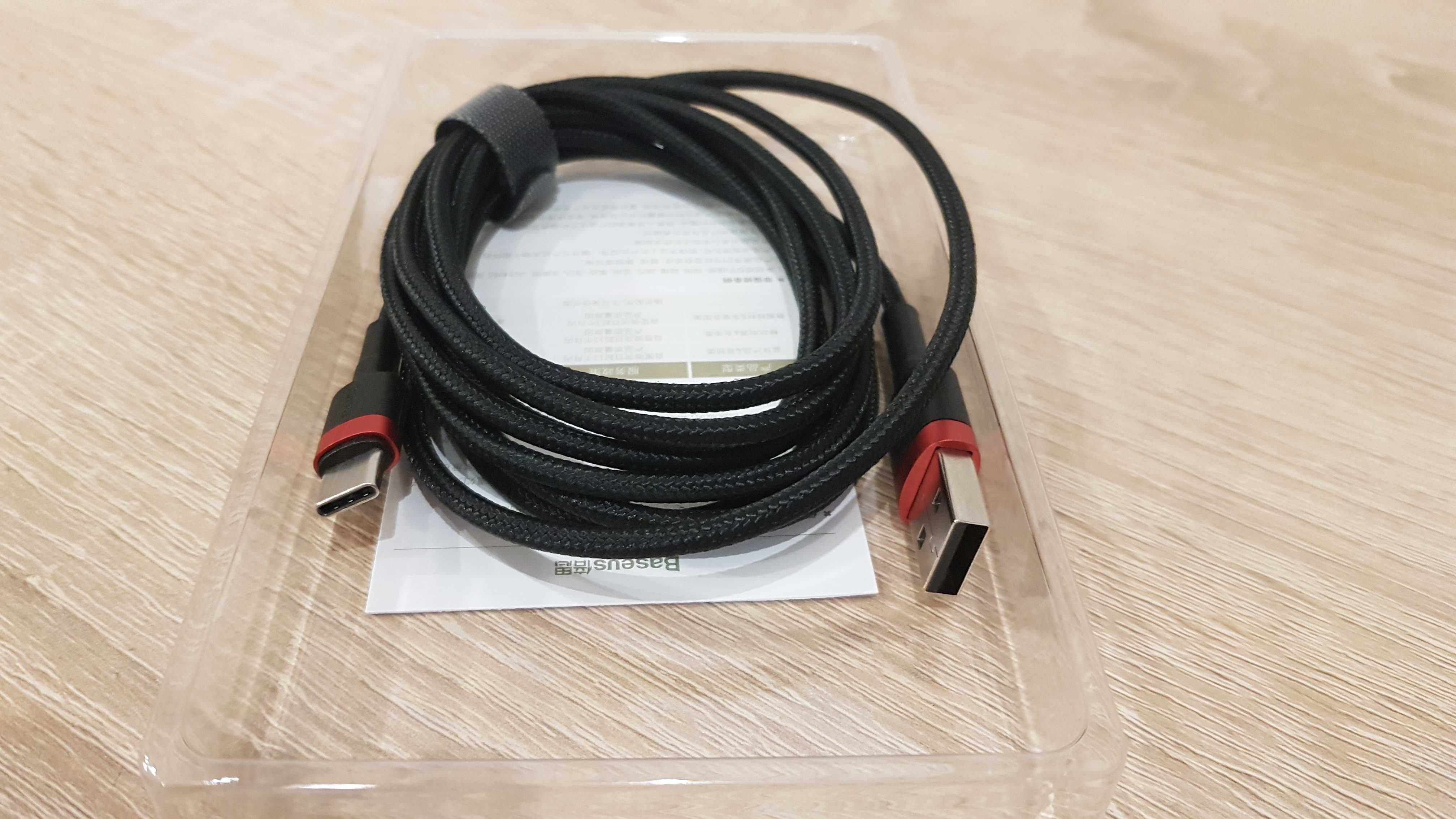 Baseus Kabel Cafule - USB na Typ C - 2A 2 metry czarno-czerwony