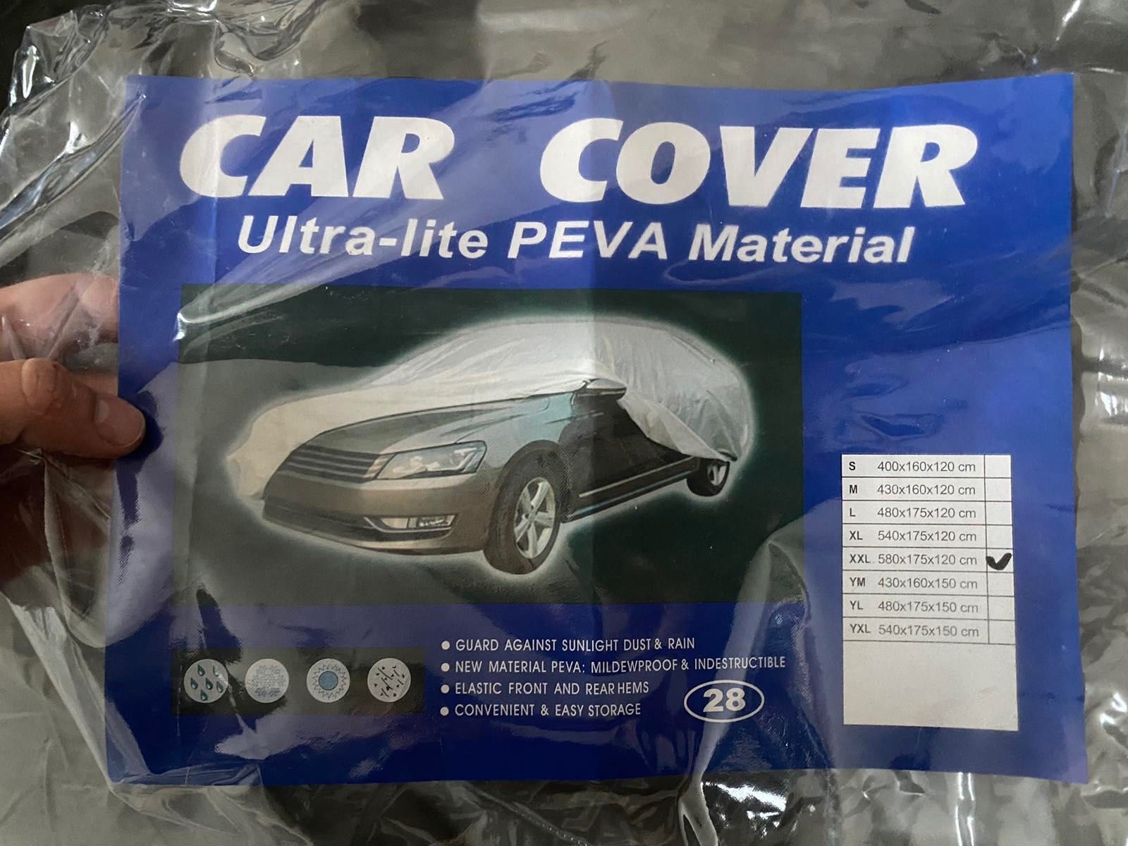 “Авточехол XXL 580×175×120 см — тент на седан от дождя, пыли и солнца”