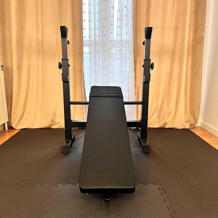 Zestaw Do Ćwiczeń 126kg Domowa Siłownia Ławeczka Atlas Sprzęt Siłowy