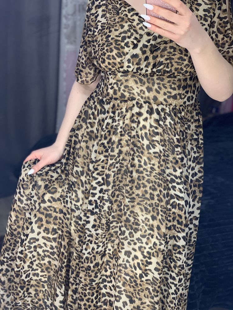 Сукня максі в леопардовий принт, леопардовий саоафан