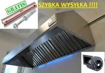 Okap Gastronomiczny 1500x700x400 Turbina FILTRY Rura 3m Wysyłka