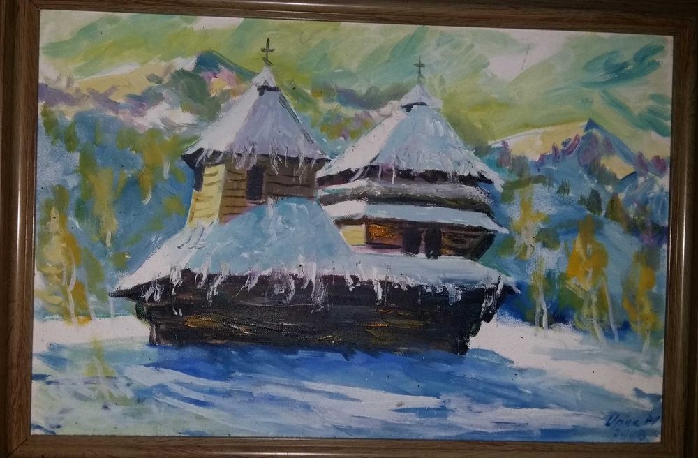 Зимова церква на Закарпатті  60*40 см