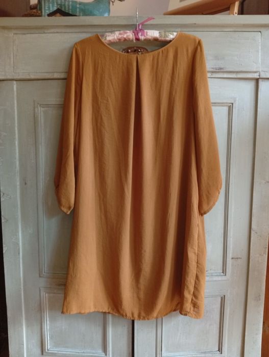 Sukienka na lato marki H&M, musztardowa, 44