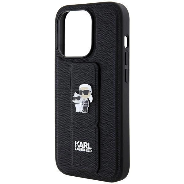 Etui Karl Lagerfeld Gripstand Saffiano do iPhone 13 Pro/13 - Czarne