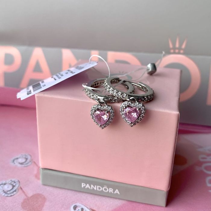 Сережки Pandora Пандора/ Серьги Pandora/ оригінал нові кільця срібло