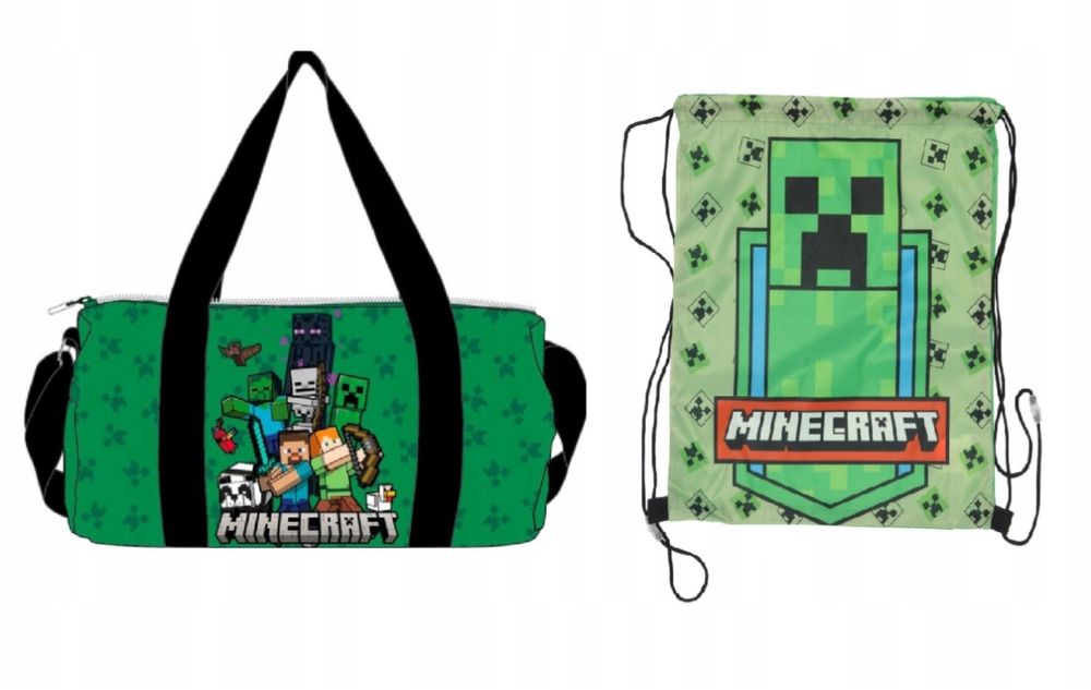 Zestaw Minecraft Torba Sportowa i Worek