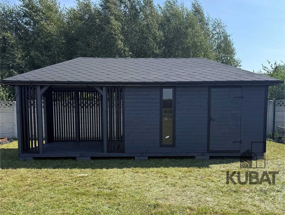 Domek ogrodowy z altanka 3x7 | drewniany domek na działke | altanki