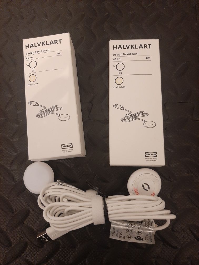 Lampki LED 1W IKEA HAVKLART na USB - 2 szt Nowe.