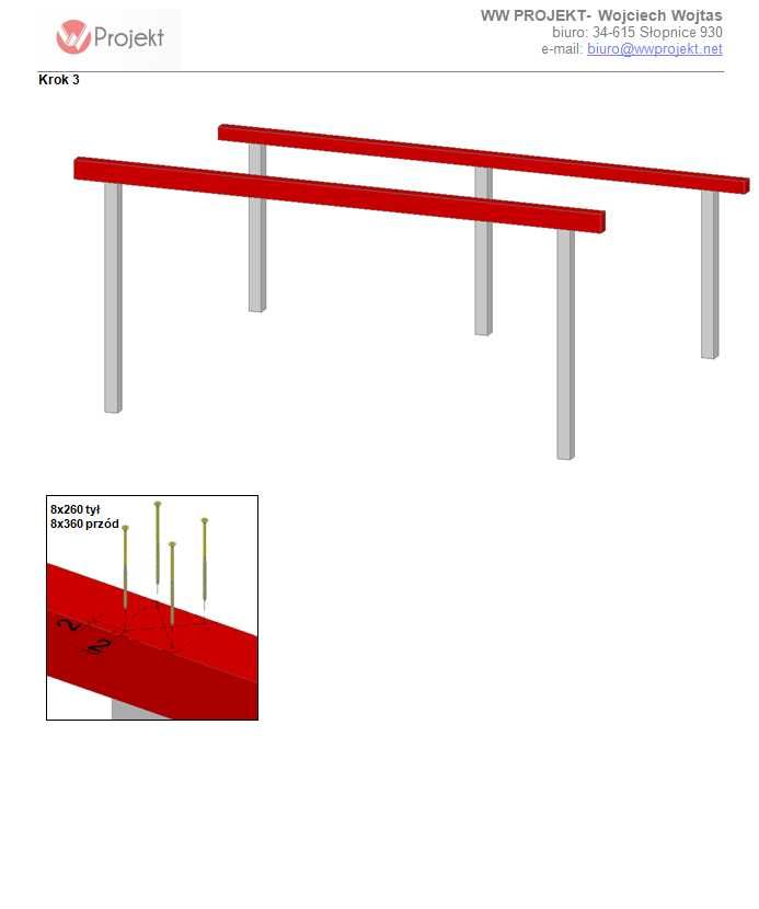 Projekt wiaty dwuspadowej 4 x 5