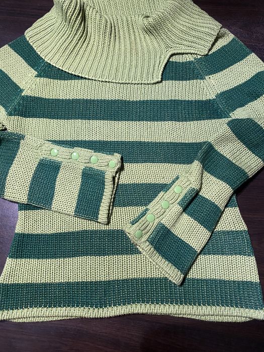 Solar S zielony sweter bawełna