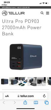 УМБ 100 W Power Bank Tellur PD  903 Ultra pro