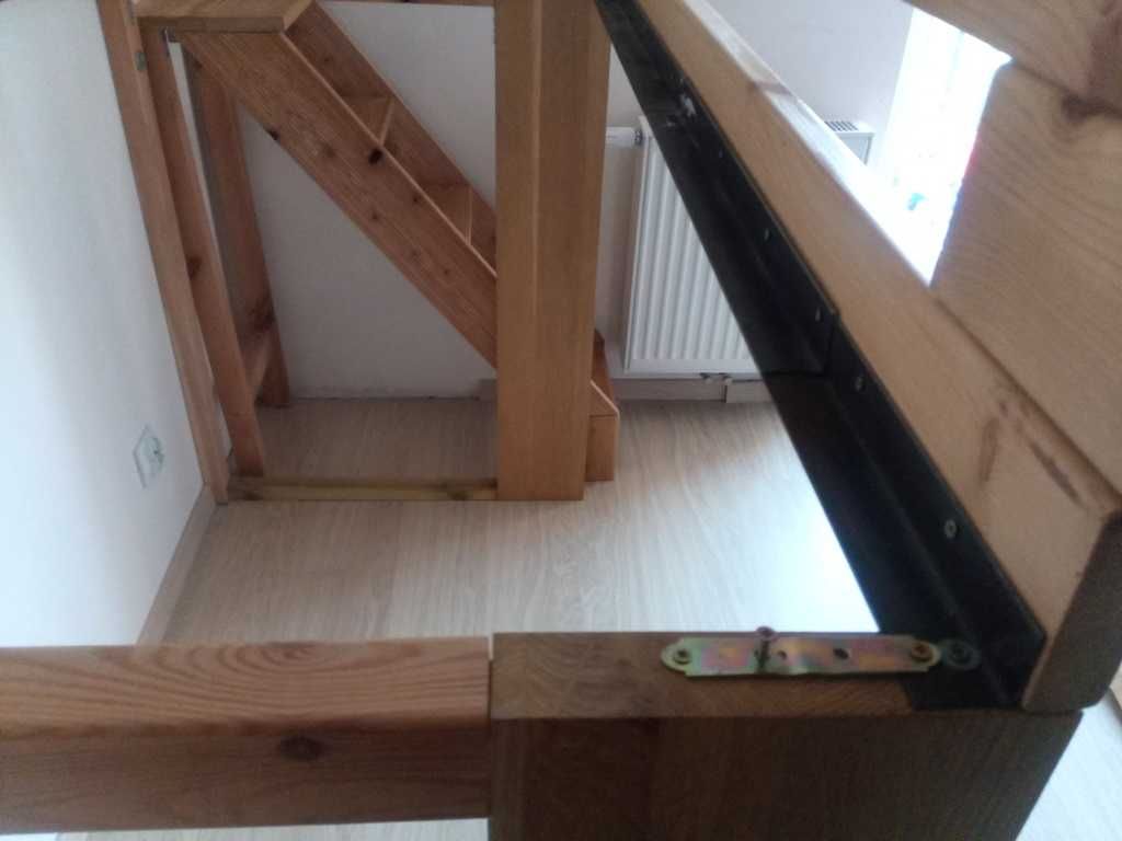 Łóżko piętrowe 150cm + długie schodki